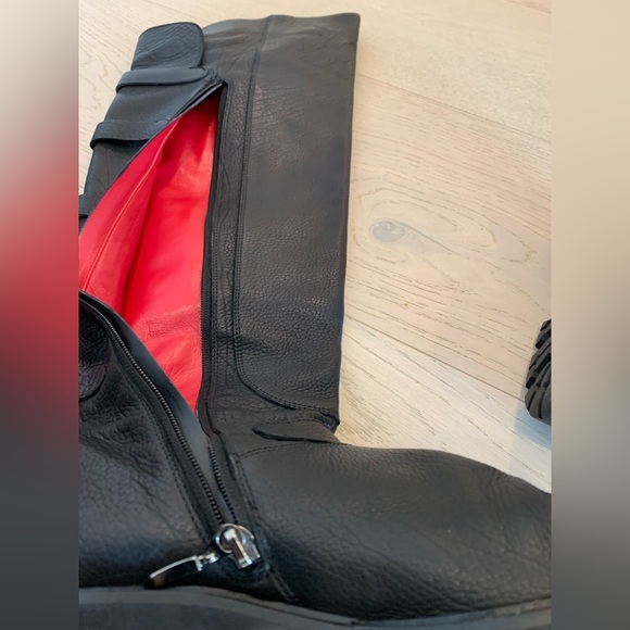 PACIOTTI Designer Black Leather Over Knee Boots Silver 41 US 10-10.5 EXCELLENT! - Picture 12 of 16